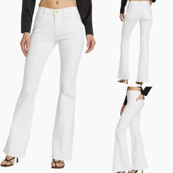 FRAME Le High Flare Jean Blanc White size 26 - Picture 1 of 8